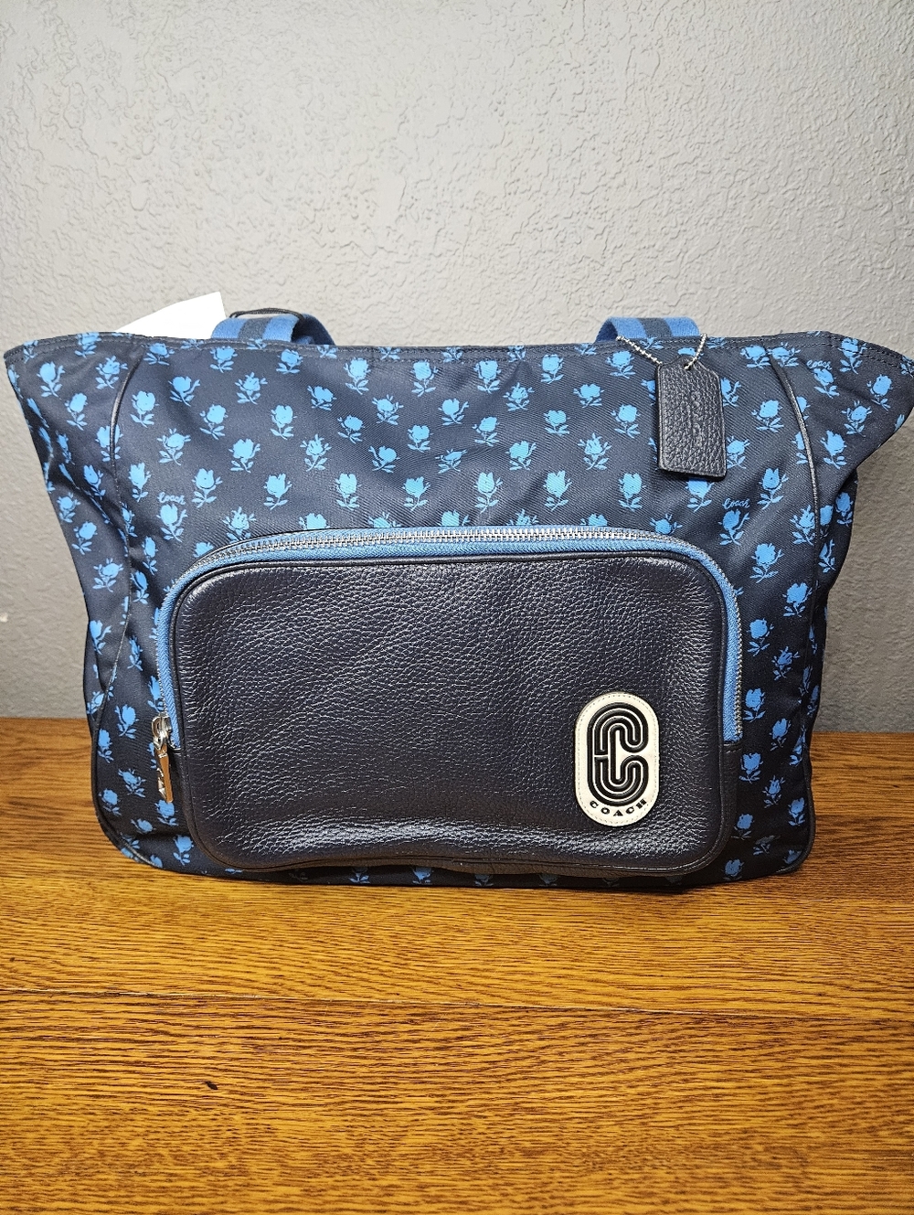 Coach Badlands Floral Print Nylon w/Pebble Leather Trim Tote Bag - Picture 2 of 13